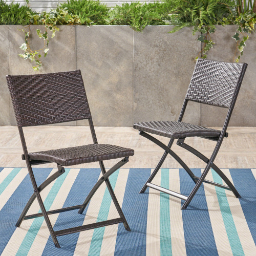 EL PASO FOLDING CHAIR - Brown Multi - PE Rattan+Iron
