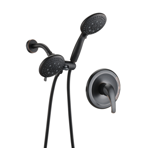 Classic High Pressure Single Handle 6 Function Rain shower Head with Handheld Shower (Valve Included) - Oil-Rubbed Bronze - ABS