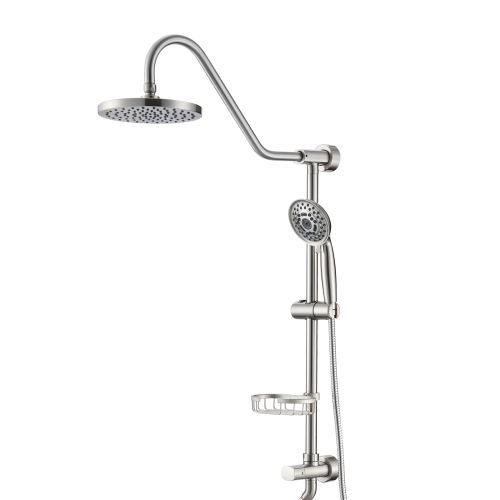 Shower Head with Handheld Shower System with 8" Rain Shower Head - Brushed Nickel - Stainless Steel
