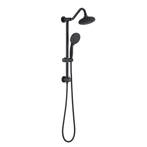 6 Inch Rain Shower Head with Handheld Shower Head Bathroom Rain Shower System - Matte Black - ABS - Matte Black - ABS - 6-Inch