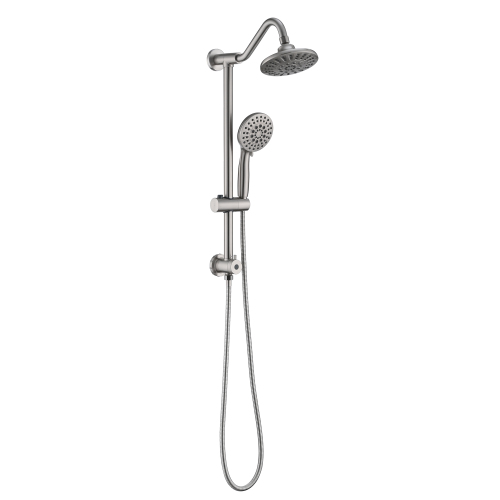 Brushed Nickel 6 Inch Rain Shower Head with Handheld Shower Head Bathroom Rain Shower System - ABS - ABS - 6-Inch