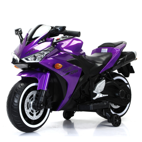 kids motorcycle 12V motorcycle for kids 3 4 5 6 years Boys Girls 12v7ah kids motorcycle ride on toy with Training Wheels/manual throttle/ drive by hand /Lighting wheels - Purple - Plastic - 50 - 99 Lbs - Indoor & Outdoor Use - Not Specified