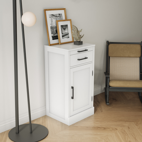 White color modular wine bar cabinet Buffet Cabinet for Dining Room - Particle Board+MDF