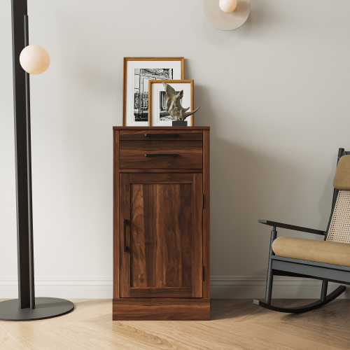 brown walnut color modular wine bar cabinet Buffet Cabinet for Dining Room - Particle Board+MDF