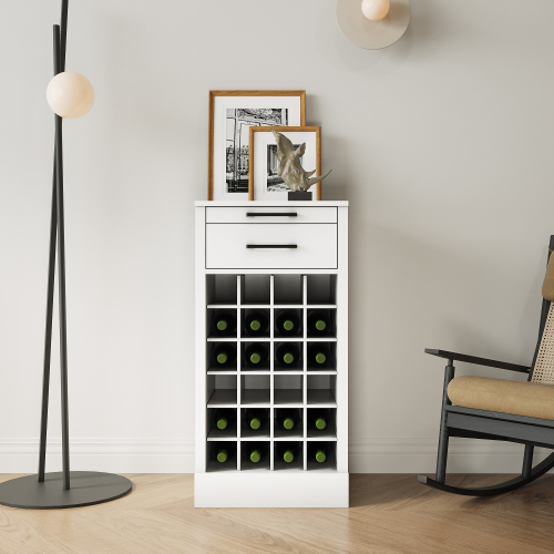 WHITE color modular 24 wine bar cabinet Buffet Cabinet - MDF