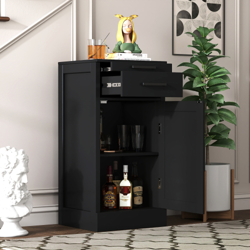 Black color modular 24 wine bar cabinet Buffet Cabinet - Particle Board+MDF