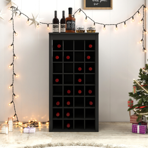 Black color modular 32 wine bar cabinet Buffet Cabinet - Particle Board+MDF