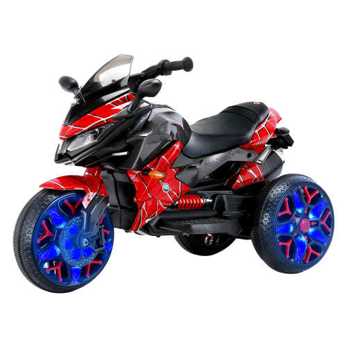Electric motorcycle 12 V Kids toys motorcycle/Kids electric car/electric ride on toys for 3 4 5 6 years Boys Girls with Training Wheels/manual throttle/ drive by hand/Lighting wheels - Red - Plastic - 50 - 99 Lbs - Indoor & Outdoor Use