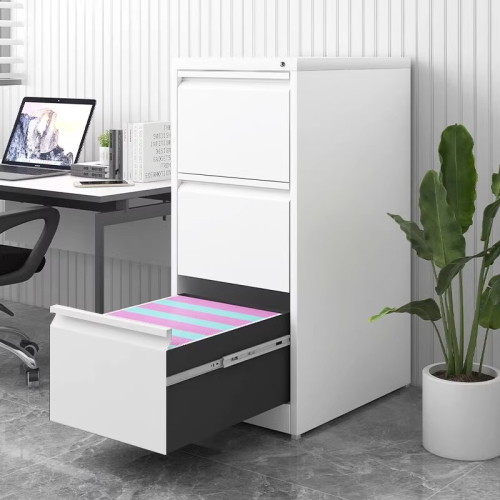 3 Drawer Vertical File Cabinet with Lock, Narrow Metal Steel Storage Cabinet for Home Office, Fits A4, Legal & Letter Size Files, Assembly Required - 3-4 Drawers - Drawers Included - Filing Cabinets - Not Specified