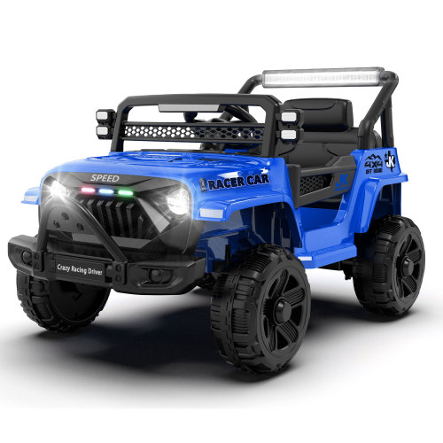 12V Kids Ride On Electric Truck Car W/Parents Control,2WD,Four-wheel suspension,Early education function,Adjustable volume,USB,MP3,Bluetooth,Microphone jack,Power display,LED lights For kids aged 1-4. - Polypropylene - ABS - American Design - 3 to 4 Years - 50 - 99 Lbs - Indoor & Outdoor Use