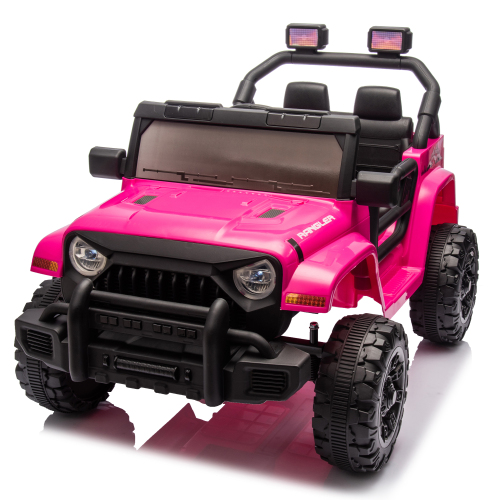 12V Kids Ride On Electric Car W/Parents Control,Dual drive, Four-wheel Suspension,With music,Bluetooth,MP3,USB,with headlights, steering wheel quick release,Slow start for Kids Aged 2-4. - Pink - Polypropylene - ABS - American Design - 50 - 99 Lbs - 3 to 4 Years - Indoor & Outdoor Use