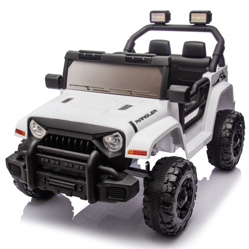 12V Kids Ride On Electric Car W/Parents Control,Dual drive, Four-wheel Suspension,With music,Bluetooth,MP3,USB,with headlights, steering wheel quick release,Slow start for Kids Aged 2-4. - White - Polypropylene - Not Specified - Not Specified - 50 - 99 Lbs - Not Specified - Not Specified