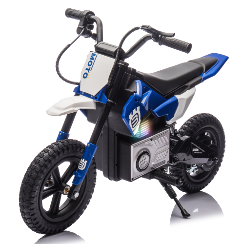 24V Kids Ride On Electric Toy Motocross Motorcycle,200W High Speed Hub Motor,Rear wheel shock absorber,Adjustable speed,LED breath lamp,Bluetooth,Music,Speeds 3.11-9.32MPH For Kids Aged 5-12 - Polypropylene - American Design - 100 - 149 Lbs - 5 to 8 Years - Indoor & Outdoor Use