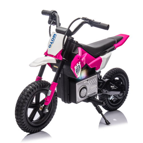 24V Kids Ride On Electric Toy Motocross Motorcycle,200W High Speed Hub Motor,Rear wheel shock absorber,Adjustable speed,LED breath lamp,Bluetooth,Music,Speeds 3.11-9.32MPH For Kids Aged 5-12 - Pink - Polypropylene - American Design - 100 - 149 Lbs - 5 to 8 Years - Indoor & Outdoor Use