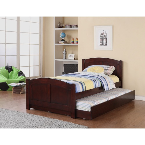 Twin Size Bed w/ Trundle Slats Dark Cherry Pine Plywood Kids Youth Bedroom Furniture - Contemporary,Modern,Transitional - Brown - Not Specified - Not Specified - Not Specified - Not Specified - Not Specified - Not Specified - Not Specified - Not Specified - Not Specified - Not Specified - Not Specified