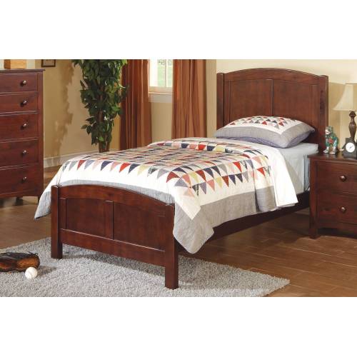 Dark Oak Finish Twin Size Bed Youth Bedroom Furniture Unique Headboard Footboard Rubberwood - Brown Mix - MDF - Modern,Transitional - Not Specified - Not Specified - MDF - Brown Mix - Not Specified - Not Specified - Not Specified - Not Specified - Bed Frame - Not Specified - Not Specified - Not Specified - Not Specified