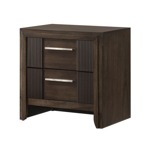 1pc Contemporary 2-Drawer Nightstand Rich Wood Finish Rustic Charm Polished Hardware Wooden Furniture Brown - Bedroom - 2 Drawers - Not Specified - Not Specified - Not Specified