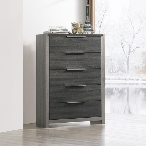 Modern Transitional Gray Finish 1pc Storage Chest with 5x Drawers Wooden Bedroom Furniture - Modern,Transitional - Not Specified - Not Specified - Not Specified - Not Specified - Not Specified - Not Specified - Not Specified