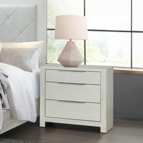Modern Transitional Beige Finish 1pc Nightstand with 3x Drawers Wooden Bedroom Furniture Storage Bedside Cabinet - Modern,Transitional - Not Specified - 3 Drawers - Not Specified - Not Specified - Not Specified - Not Specified - Not Specified