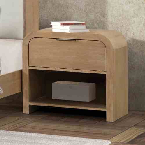Natural Finish 1pc Nightstand Mango wood Veneer Bedroom Furniture Bedside Table Metal Finger Pulls Transitional Style - Engineered Wood,Melamine,Rubber Wood,Wood - Contemporary,Transitional - Engineered Wood - Melamine - 1 Drawer - Easy Assembly - Bedside Cabinet - Not Specified - Not Specified - Not Specified - Not Specified - Not Specified - Not Specified - Not Specified