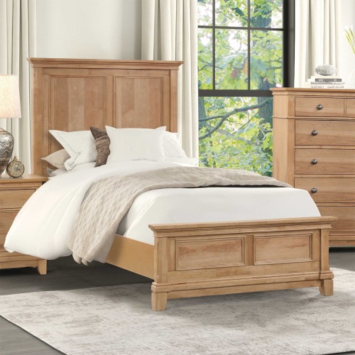 Bedroom Furniture Farmhouse Style 1pc Twin Size Bed Plank Headboard Natural Oak Finish Bedframe - Natural,Oak - Engineered Wood,Melamine,Rubber Wood,Wood - Contemporary,Transitional - Engineered Wood - Melamine - Not Specified - Not Specified - Not Specified - Bed Frame - Box Spring Required - Nature - Wood - Not Specified - Not Specified