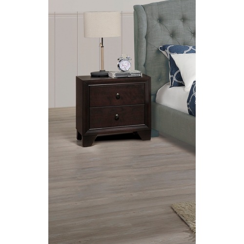Modern Bedroom Nightstand Brown Color Drawers Bed Side Table Rubberwood - Solid Wood - 2 Drawers - Bedside Cabinet - Solid Wood - Not Specified - Not Specified - Not Specified - Not Specified - Not Specified - Not Specified