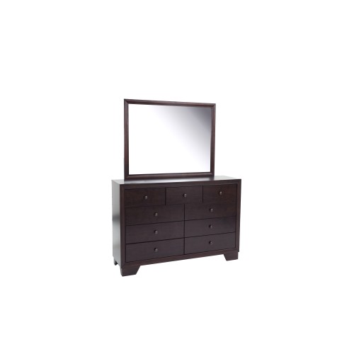 Modern Style 1pc Dresser Nine Drawers Brown Color Finish Bedroom Furniture - MDF,Rubber Wood - Not Specified - Not Specified - Not Specified - MDF - Not Specified - Not Specified - Not Specified - Not Specified - Not Specified - Not Specified