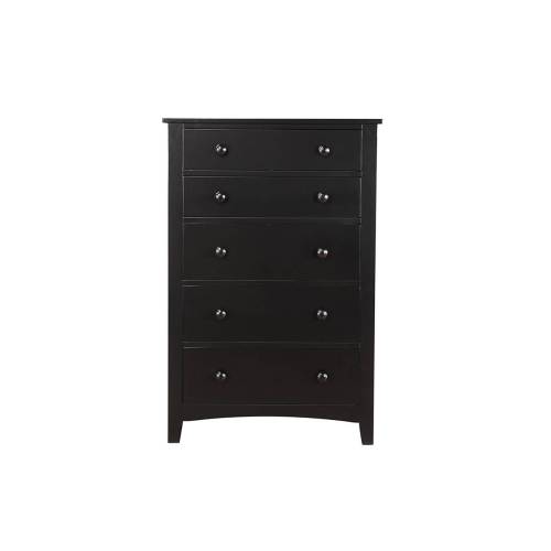 Contemporary Black Finish 1pc Chest of Drawers Plywood Pine Veneer Bedroom Furniture 5 drawers Tall chest - Modern,Transitional - Not Specified - Not Specified - Not Specified - Not Specified - Not Specified - Not Specified - Not Specified - Not Specified - Not Specified - Not Specified - Not Specified