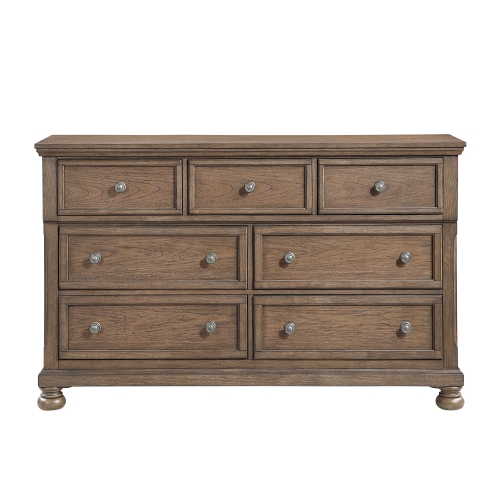 Transitional Antique Brown Finish 1pc Dresser with 7x Drawers Jewelry Tray Classic Bun Feet Wooden Bedroom Furniture - Traditional,Transitional - Not Specified - Not Specified - Not Specified - Not Specified