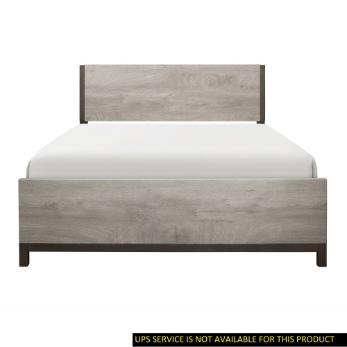 Attractive Light Gray Finish 1pc Queen Size Bed Premium Melamine Board Wooden Stylish Bedroom Furniture - Not Specified - Box Spring Required - Not Specified - Not Specified - Not Specified