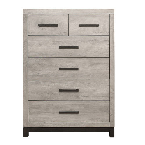 Two-Tone Gray Finish 1pc Bedroom Chest with 5 Storage Drawers Modern Contemporary Furniture - Wood - Not Specified - Wood - Not Specified - Not Specified - Contemporary,Modern - Not Specified - Not Specified