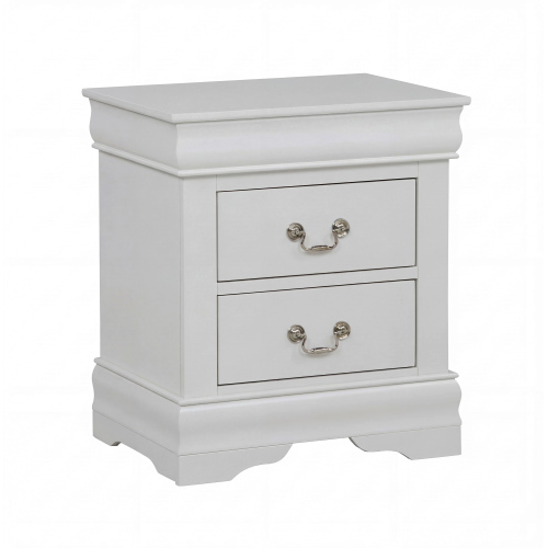 1pc Light Greige Finish Two Drawers Louis Philip Nightstand Solid Wood Contemporary & Simple Style - Not Specified - Not Specified - 2 Drawers - Not Specified - Not Specified - Not Specified - Not Specified - Not Specified