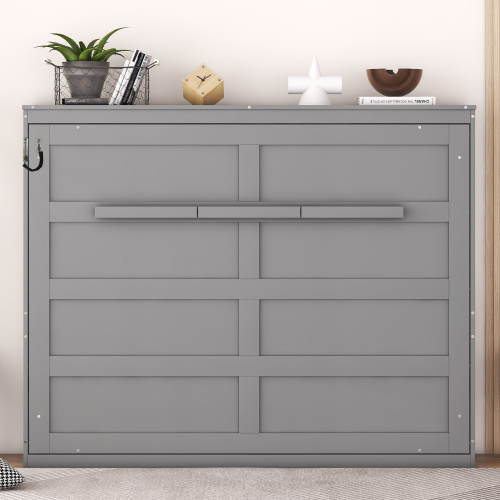 Full Size Murphy Bed Wall Bed,Gray - Plywood - Plywood