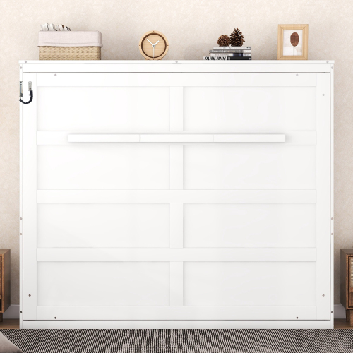 Queen Size Murphy Bed Wall Bed,White - Plywood - Plywood