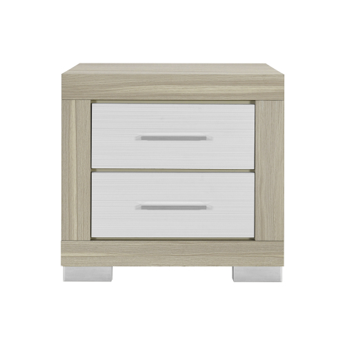ELSA NATURAL AND WHITE NIGHTSTAND - Natural+White - Solid Wood+MDF - Solid Wood+MDF - Transitional - Bedroom - Rubberwood - Solid Wood - 2 Drawers - Dovetail Joints - Square - Not Specified - Not Specified - Not Specified - Not Specified - Not Specified - Not Specified - Not Specified - Not Specified