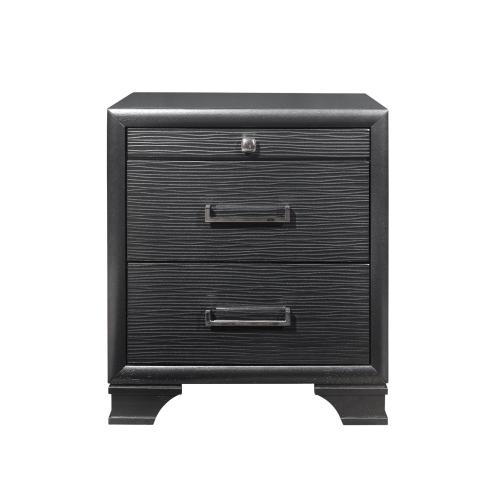 CIVIC GREY NIGHTSTAND - Gray - Solid Wood+MDF - Solid Wood+MDF - Modern - Bedroom - Rubberwood - Gray - Gray - Solid Wood - 2 Drawers - Drawers - Square - Not Specified - Not Specified - Not Specified - Not Specified - Not Specified - Not Specified - Not Specified - Not Specified