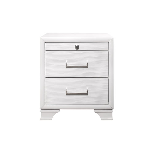 CIVIC WHITE NIGHTSTAND - Solid Wood+MDF - Solid Wood+MDF - Modern - Bedroom - Rubberwood - Solid Wood - 2 Drawers - Drawers - Square - Not Specified - Not Specified - Not Specified - Not Specified - Not Specified - Not Specified - Not Specified