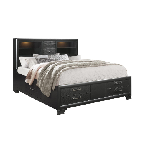 Civic Grey Full Storage Bed - Gray - Solid Wood+MDF - Not Specified - Modern - Bedroom - Rubberwood - Not Specified - Gray - Solid Wood - Not Specified - Not Specified - Not Specified - Not Specified - Storage Included - Box Spring Not Required - Wood - Not Specified - Not Specified - Not Specified