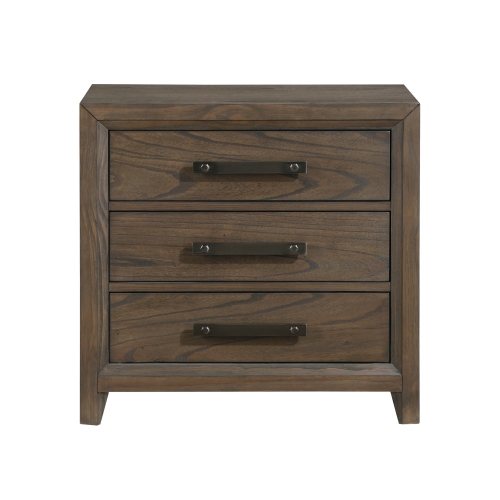 Dark Walnut Finish Nightstand of 3 Drawers Classic Design Bedroom Furniture 1pc - Wood - Contemporary - Not Specified - Not Specified - Not Specified - Not Specified
