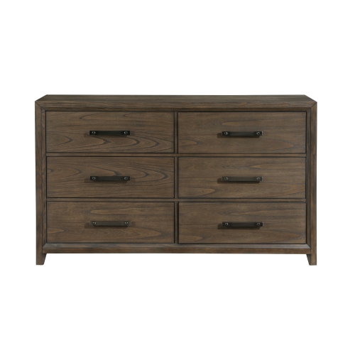 Dark Walnut Finish Dresser of 6 Drawers Classic Design Bedroom Furniture 1pc - Wood - Not Specified - Not Specified - Not Specified - Not Specified - Not Specified - Not Specified