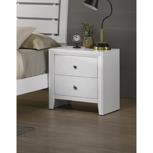 Contemporary Modern Look 2-Drawer Nightstand End Table White Finish Two Storage Drawers Round Knobs Bedroom Living Room Wooden Furniture - Not Specified - Not Specified - Not Specified - Not Specified