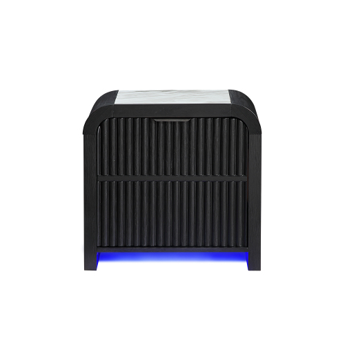 Beverly Black and White Nightstand with cooler and Speaker - Black White - Solid Wood+MDF - Solid Wood+MDF - Contemporary - Not Specified - Dovetail Joints - Drawer Storage - Bedroom - Rubberwood - Black White - Solid Wood - Not Specified - Not Specified - Not Specified - Not Specified - Not Specified