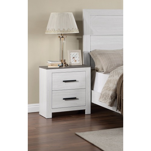 White Color 1pc Nightstand Paper veneer Bedroom Furniture 2-Drawers Bedside Table - Particle Board - Contemporary,Modern,Transitional - 2 Drawers - Bedside Cabinet - Particle Board - Not Specified - Not Specified - Not Specified - Not Specified