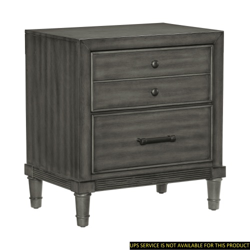 Transitional Style Gray Finish 1pc Nightstand of Drawers Versatile Look Bedroom Furniture - Wood - 2 Drawers - Wood - Not Specified - Not Specified - Not Specified - Not Specified - Not Specified