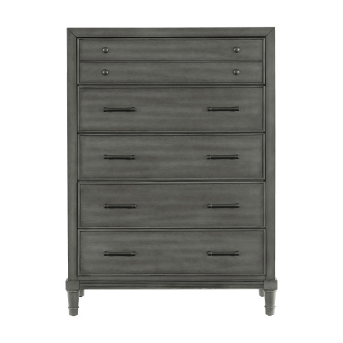Modern Transitional Style Bedroom Furniture 1pc Chest of 5 Drawers Gray Finish - Wood - Modern,Transitional - Not Specified - Wood - Not Specified - Not Specified - Not Specified - Not Specified - Not Specified
