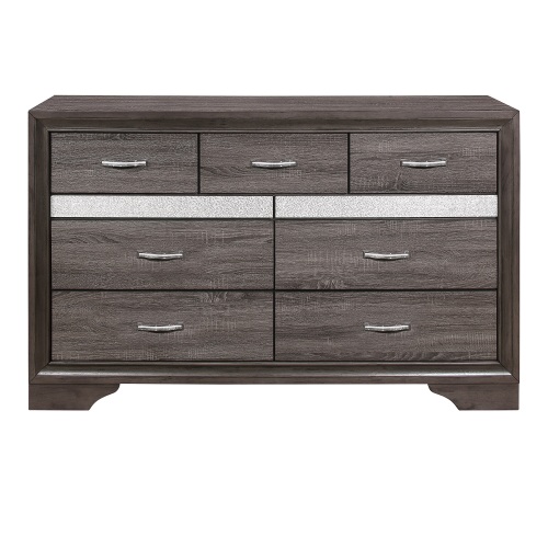 Unique Style Bedroom 1pc Dresser of Drawers Hidden Drawers Gray and Sliver Glitter Wooden Furniture - Multicolor - Glam - Not Specified - Multicolor - Not Specified - Not Specified - Not Specified - Not Specified - Not Specified - Not Specified