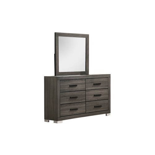 Modern Transitional Style 1pc Wooden Dresser Bar Handle Gray Finish Bedroom Furniture - Rubber Wood - Modern,Transitional - Not Specified - Not Specified - Not Specified - Not Specified - Rubber Wood - Not Specified - Not Specified - Not Specified - Not Specified