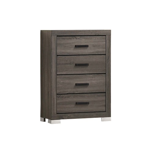 Modern Transitional Style 1pc Wooden Chest Bar Handle Gray Finish Bedroom Furniture - Rubber Wood - Modern,Transitional - Not Specified - Not Specified - Not Specified - Not Specified - Rubber Wood - Not Specified - Not Specified - Not Specified - Not Specified