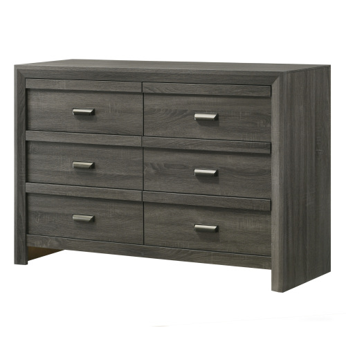 1pc Rustic Contemporary Dresser Six Storage Drawers Rustic Gray Finish Bedroom Wooden Furniture - Not Specified - Not Specified - Not Specified - Not Specified - Not Specified - Not Specified - Not Specified - Not Specified