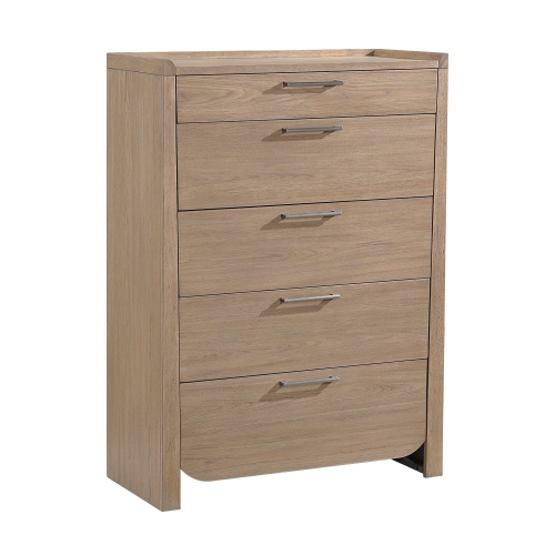 Modern Storage Chest of 5-Drawers Light Brown Durable Wooden Bedroom Furniture 1pc Vertical Dresser - Contemporary,Modern - Not Specified - Not Specified - Not Specified - Not Specified - Not Specified - Not Specified - Not Specified